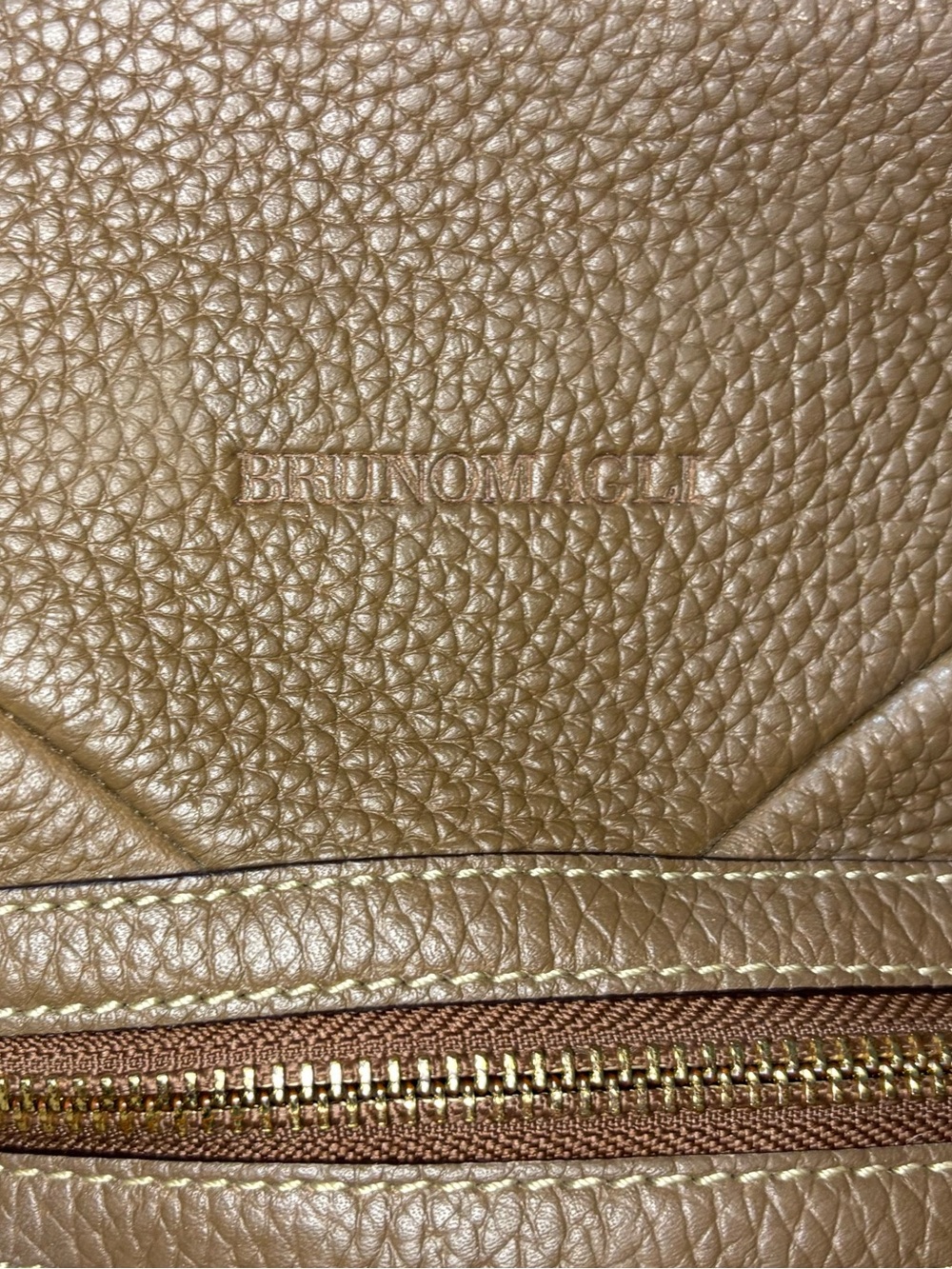 Bruno Magli Pebbled Leather Satchel in Taupe - Picture 13 of 16